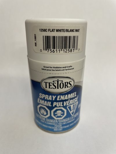 TES1258 - Testors Flat White Enamel Spray - 3oz