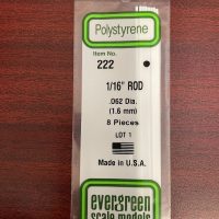 EV222 - Styrene Rod White 1/16 (.062) 1.6mm - 8pc